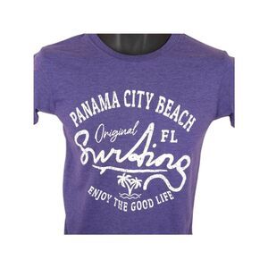 Panama City Beach T Shirt Youth Size 10-12 Purple Florida Travel Destination Tee